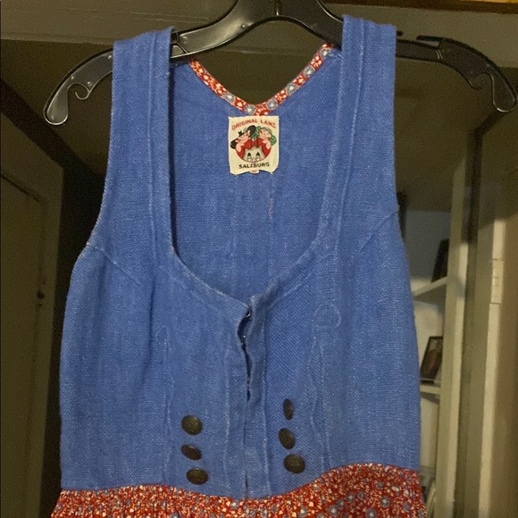 Blue and Red Floral Midi Dress - Picture 3 of 12